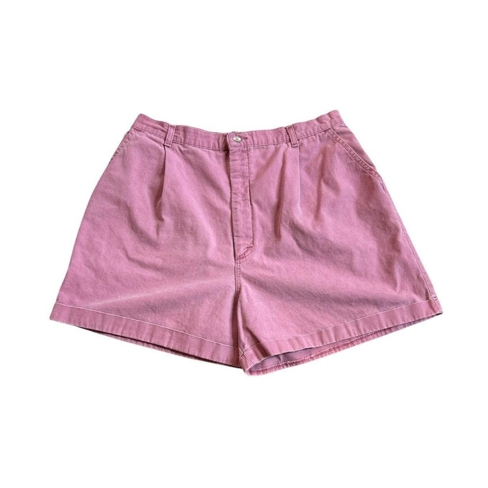 Vintage 90s Genuine Lee Women's Pleated 100% Cotton Shorts Pink Union Made USA